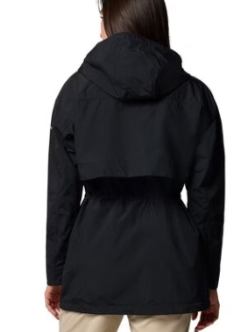 Columbia Pardon My Trench Rain Jacket Size XS Black Omni-Shield Hooded Belted - Picture 7 of 7